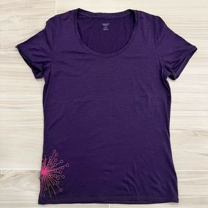 Short Sleeved Icebreaker Purple Shirt 100% Wool | Women’s Medium